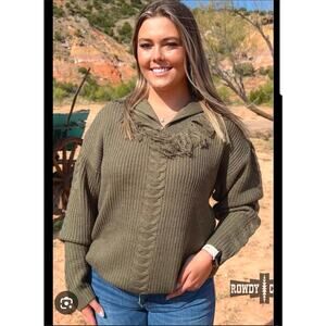 Rowdy Crowd Calaboose Top Olive 3x